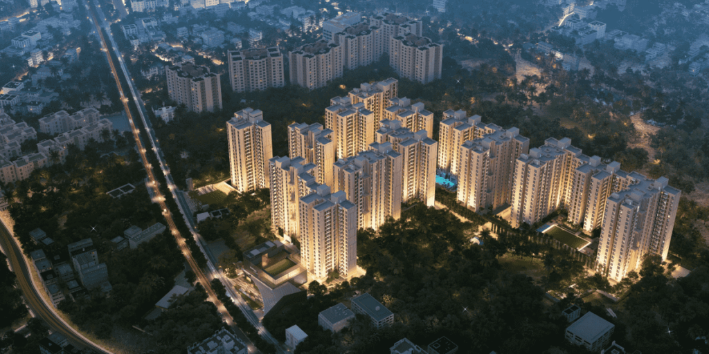 SRIJAN_OPTIMA_AERIAL_VIEW_TWILIGHT